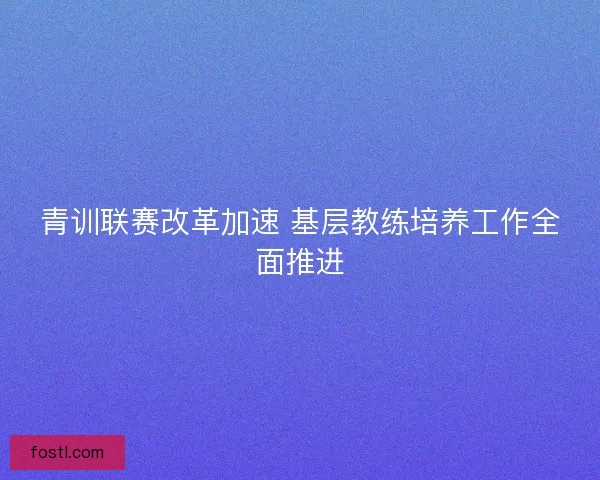 青训联赛改革加速 基层教练培养工作全面推进